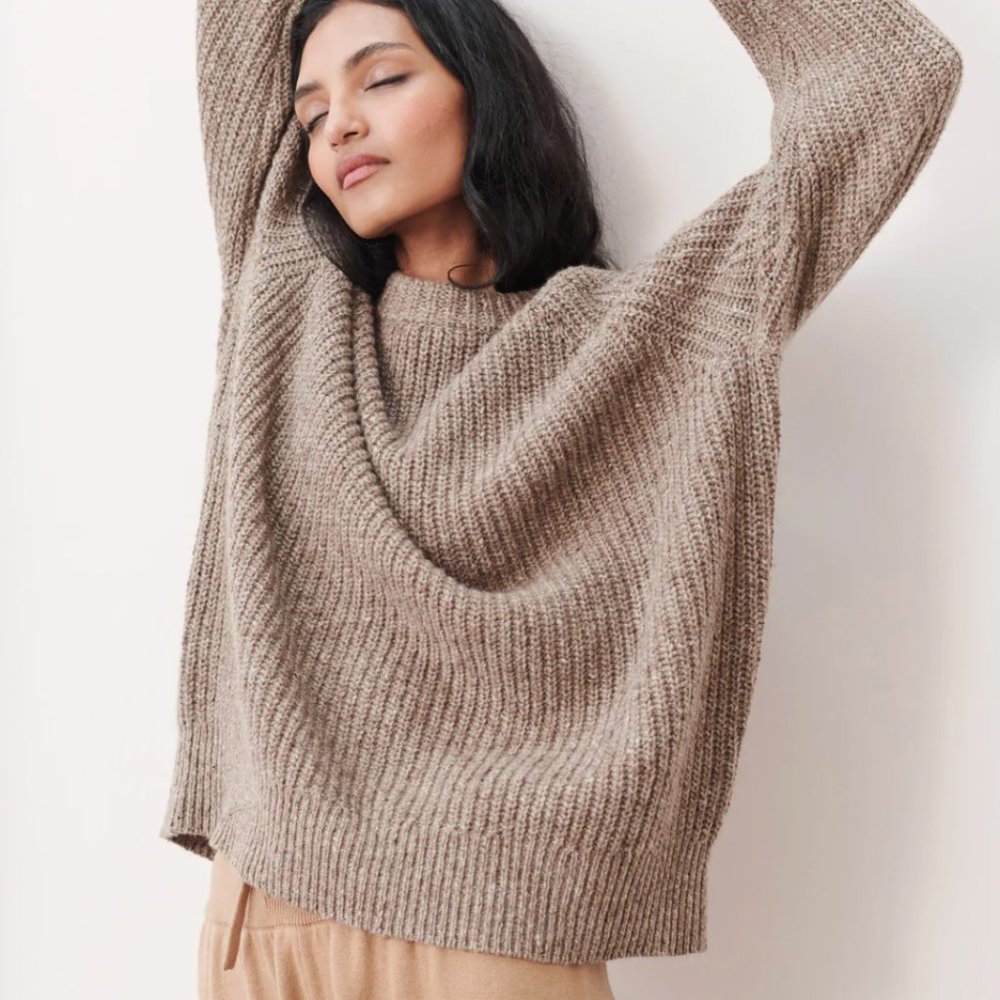 Jenni Kayne Oversized Cashmere Fisherman in Taupe